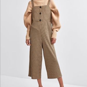 Zara Plaid Jumpsuit NWT